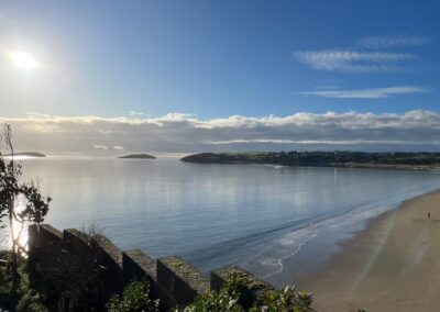 View out to sea at Pennant Igyn Holiday Cottage